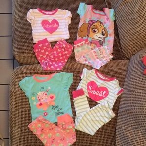 Bundle toddler SS pajama sets; 24 mo-2T
